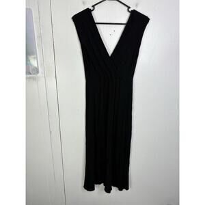 J Crew Dress Womens M Surplice Delicate Edges Midi Stretchy Travel Resort